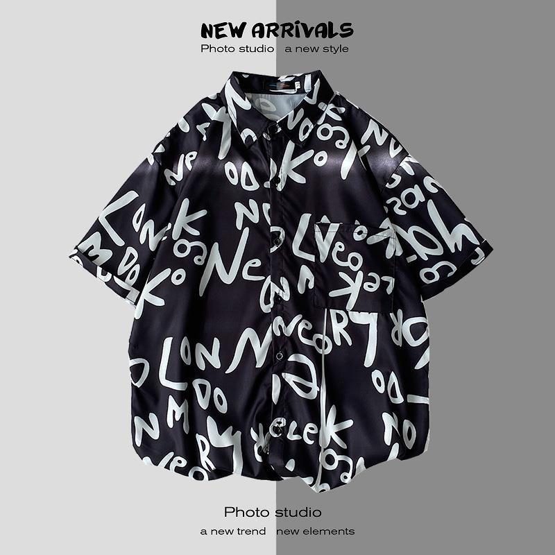 Thai Short-Sleeved Printed Shirt for Men on the Beach, Handsome Retro Hong Kong Style Vintage Floral Versatile Trendy Wholesale - Image 1
