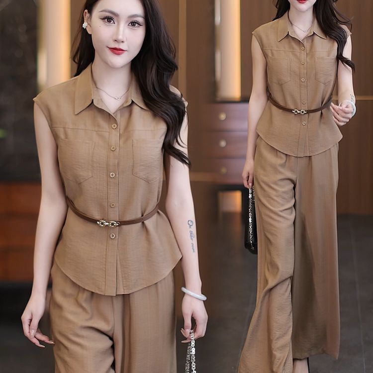 2026 New Style Short-Sleeved Slim-Fitting and Elegant Mother''s Clothing, Fashionable and Casual Summer Suit, Age-Reducing Loose Two-Piece Set - Image 3