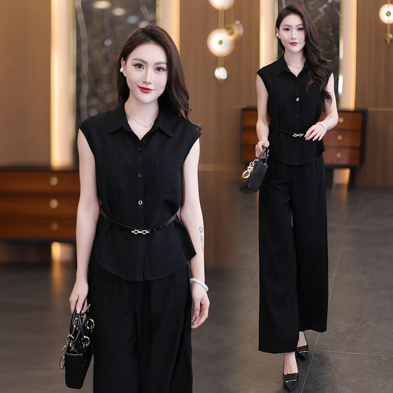 2026 New Style Short-Sleeved Slim-Fitting and Elegant Mother''s Clothing, Fashionable and Casual Summer Suit, Age-Reducing Loose Two-Piece Set - Image 5