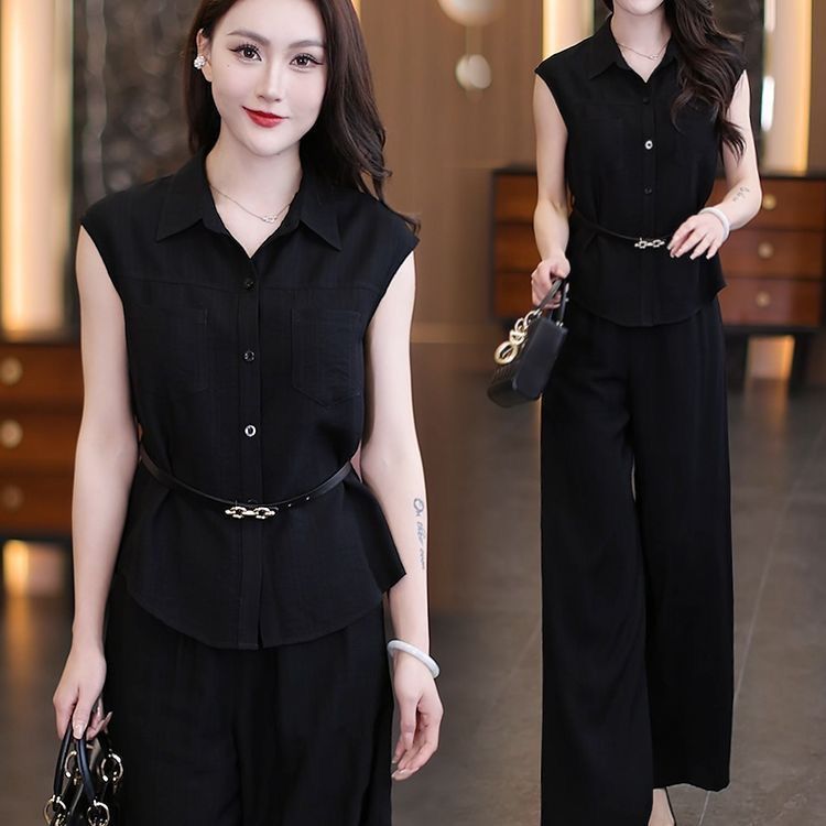 2026 New Style Short-Sleeved Slim-Fitting and Elegant Mother''s Clothing, Fashionable and Casual Summer Suit, Age-Reducing Loose Two-Piece Set - Image 2