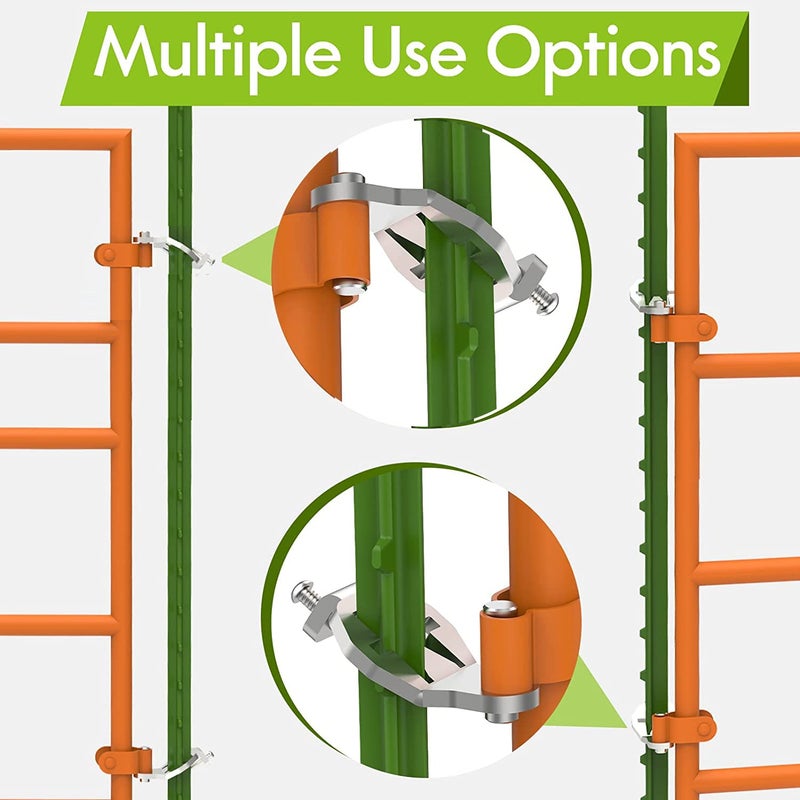 Foozet T-Post Gate Hinge Pins - Heavy Duty Gate Hanger, Hang a gate from a Metal T Post, Steel Gate Hinges Target Hanger for Farm Gate, Garden & Backyard Gate, Easy to Install. (Patent) - Image 3
