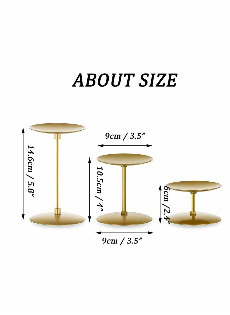 Candle Holders Candle Plates - Set of 6 Candelabra Candle Stand Iron Plate Minimalism Modern Home Mantel Dinning Table Decorations Centerpiece for Wedding, Party, Events, Gold - Image 5