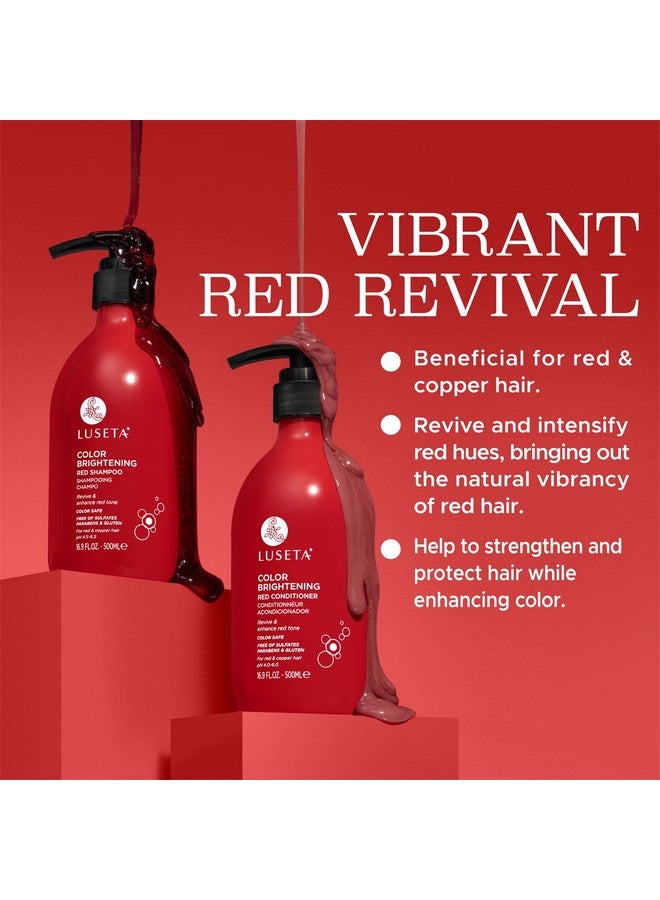 لوسيتا مجموعة شامبو وبلسم لوسيتا للشعر الأحمر، للشعر المصبوغ، خالية من الكبريتات والبارابين، لتفتيح الشعر وتقوية بصيلاته بخلاصة الرمان، 2 × 16.9 أونصة - Image 3