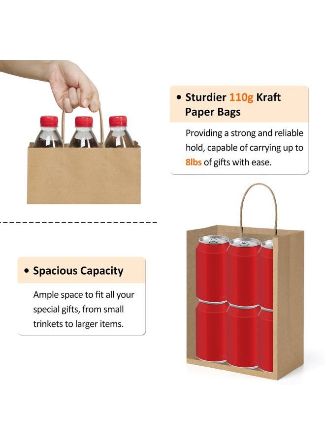 BagDream - 50Pcs Gift Bags 8x4.25x10.5 Paper Gift Bags with Handles Bulk, Paper Bags, Shopping Bags, Kraft Bags, Retail Bags, Party Bags Brown - Image 1