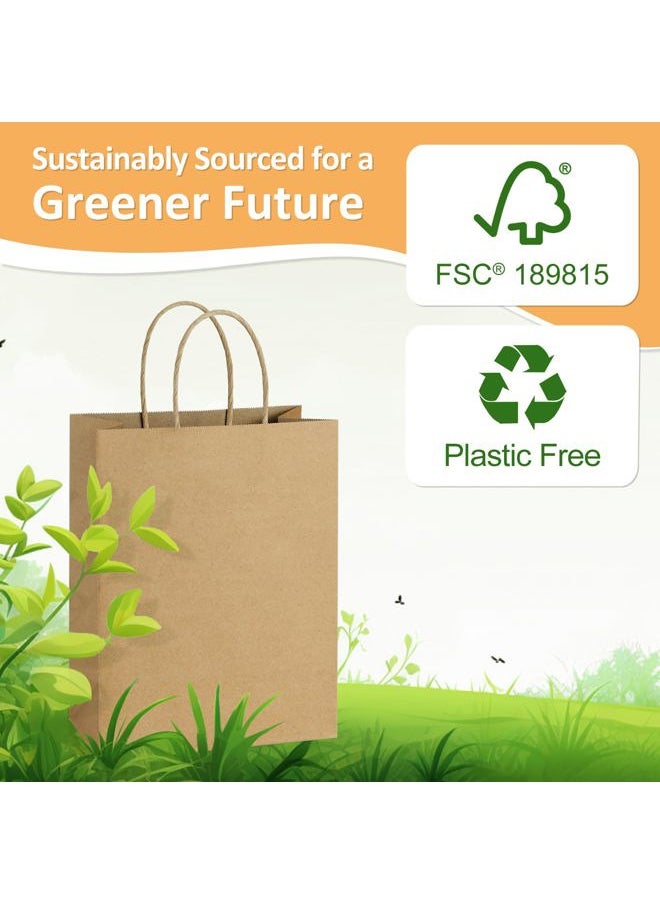 BagDream - 50Pcs Gift Bags 8x4.25x10.5 Paper Gift Bags with Handles Bulk, Paper Bags, Shopping Bags, Kraft Bags, Retail Bags, Party Bags Brown - Image 1