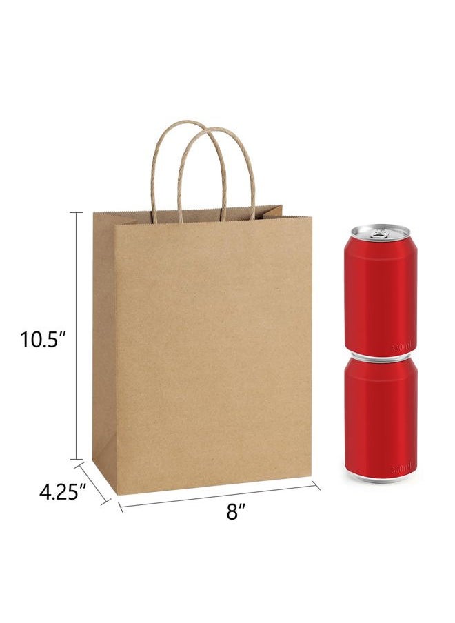 BagDream - 50Pcs Gift Bags 8x4.25x10.5 Paper Gift Bags with Handles Bulk, Paper Bags, Shopping Bags, Kraft Bags, Retail Bags, Party Bags Brown - Image 1