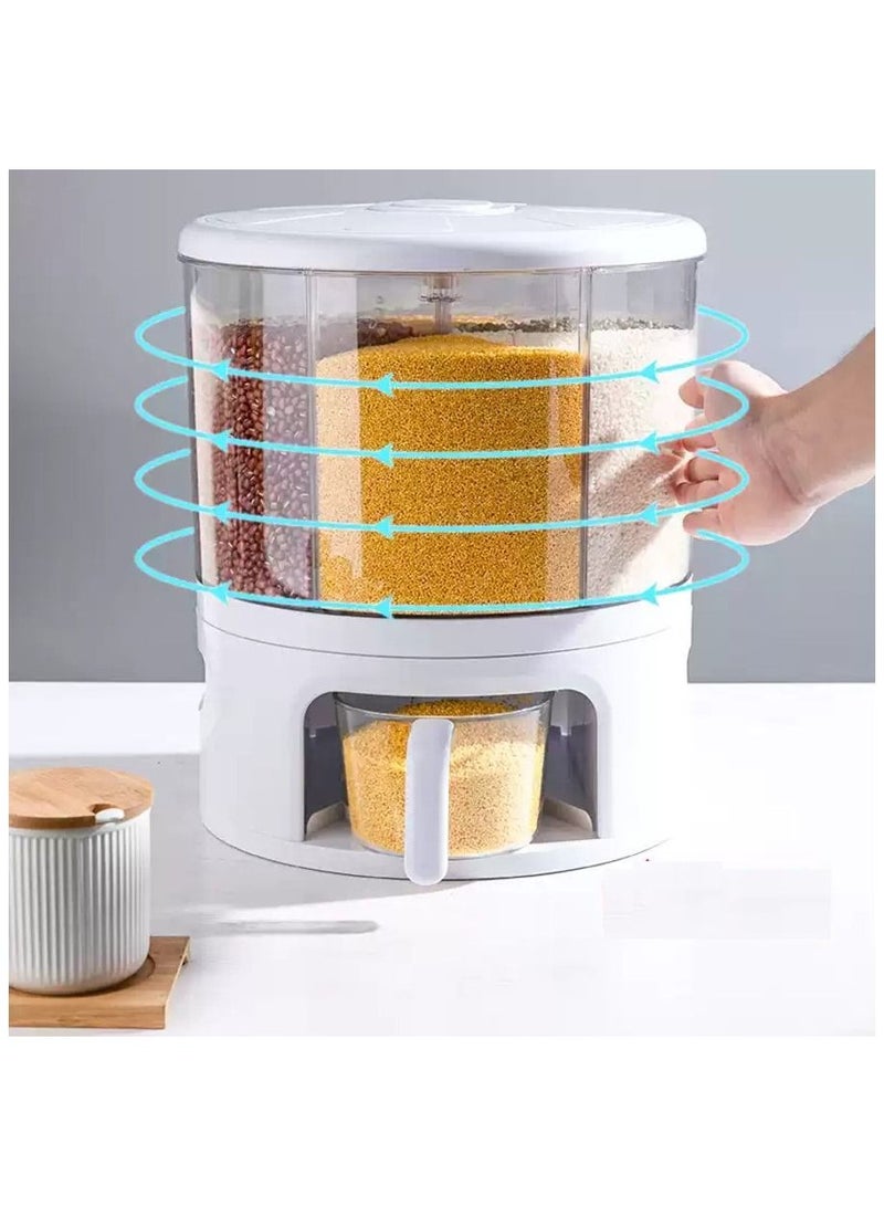 Lady Kitchen Food Containers, 6 Compartment Round Cereal Box, 20 Kg Capacity - Image 2