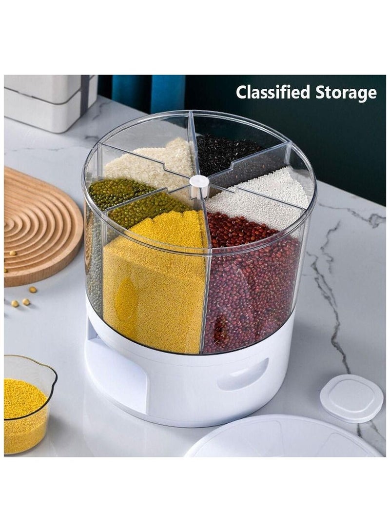 Lady Kitchen Food Containers, 6 Compartment Round Cereal Box, 20 Kg Capacity - Image 3