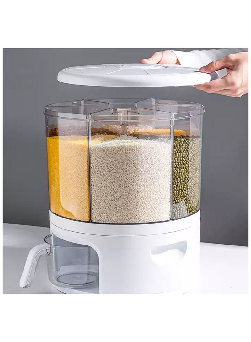 Lady Kitchen Food Containers, 6 Compartment Round Cereal Box, 20 Kg Capacity - Image 1