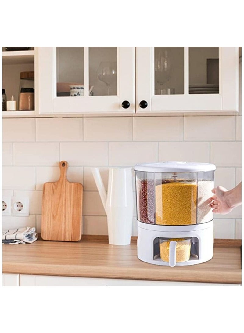 Lady Kitchen Food Containers, 6 Compartment Round Cereal Box, 20 Kg Capacity - Image 5