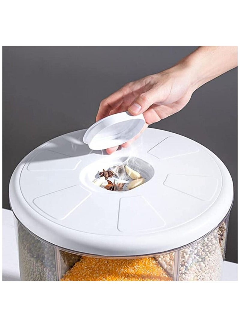 Lady Kitchen Food Containers, 6 Compartment Round Cereal Box, 20 Kg Capacity - Image 4