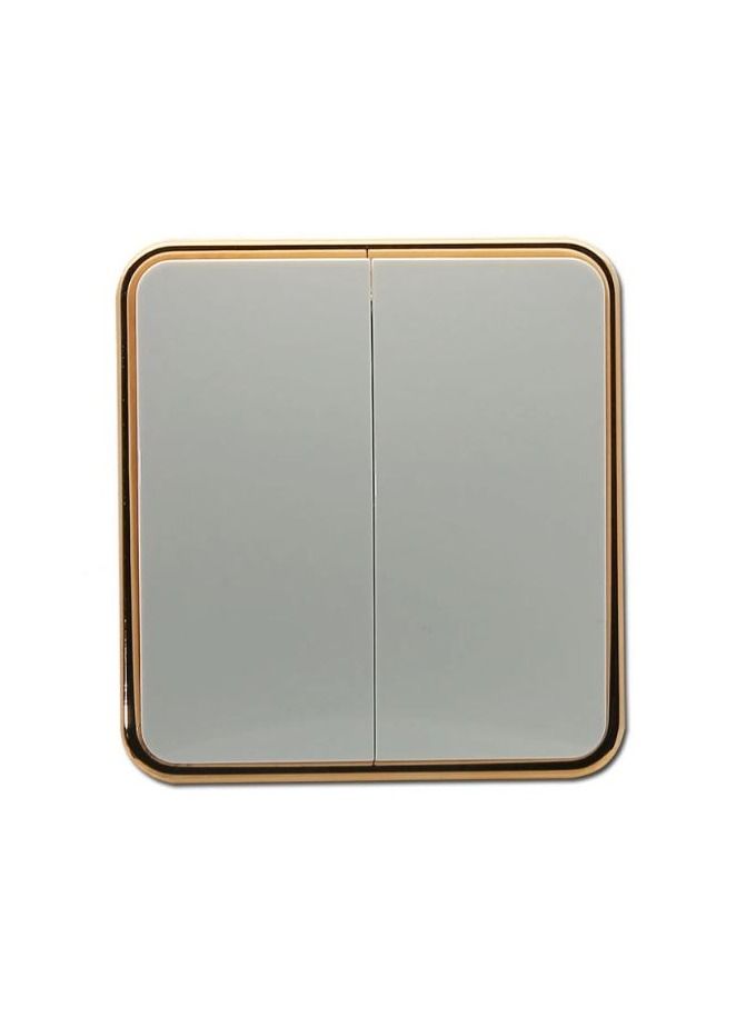 CHT 2 Gang Wall Switch White/Gold - Image 3