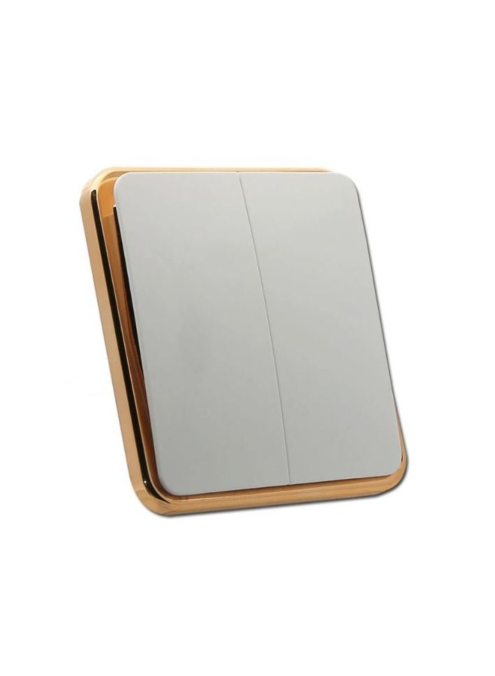 CHT 2 Gang Wall Switch White/Gold - Image 4