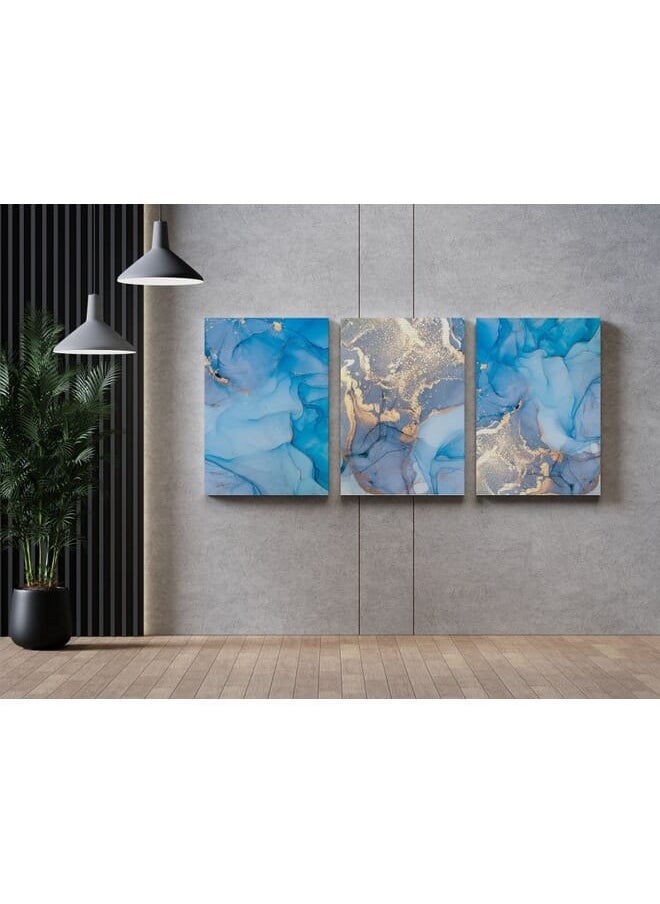 Set Of 3 Natural Luxury Abstract Fluid Art