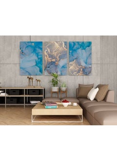 Home Gallery Set Of 3 Natural Luxury Abstract Fluid Art  - Image 4