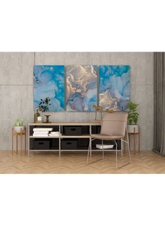 Home Gallery Set Of 3 Natural Luxury Abstract Fluid Art  - Image 5