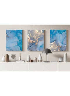 Home Gallery Set Of 3 Natural Luxury Abstract Fluid Art  - Image 1