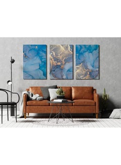 Home Gallery Set Of 3 Natural Luxury Abstract Fluid Art  - Image 3