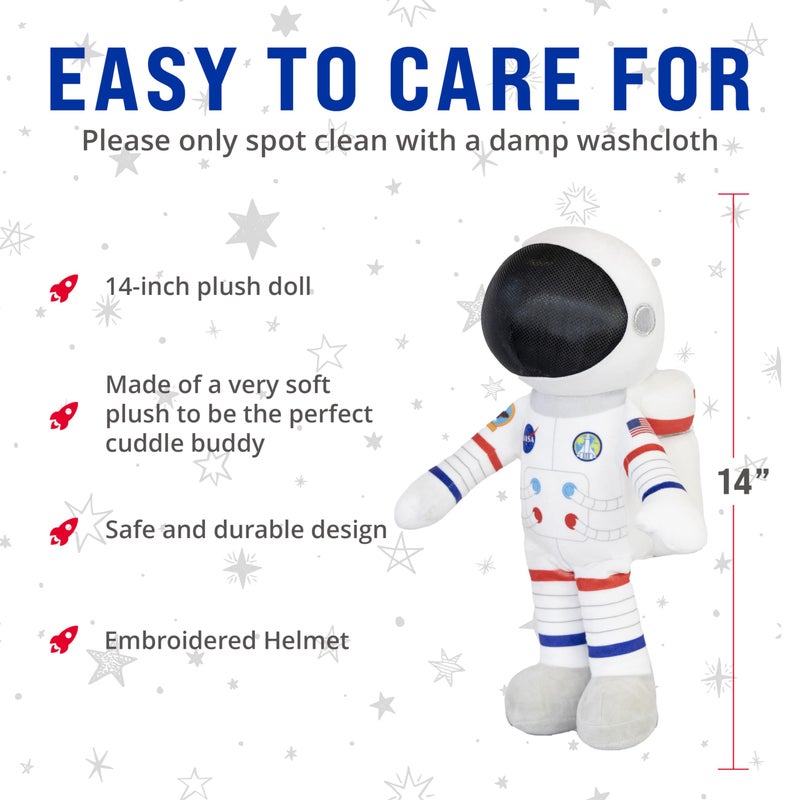 Playtime by Eimmie Soft Baby Doll - Plush Rag Dolls for 2 Year Old Girls Boys Toddler & Infants - Plush Doll - Astronaut Plush Washable Doll - Astronaut Toys 14" (NASA Astronaut 14") - Astronaut Doll - Image 4
