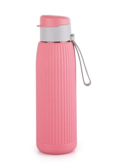 Cello Puro Steel-X Volvo Water Bottle, Drinking water bottles suitable for gym, office, school, and travel 600ml, Pink  - Image 1