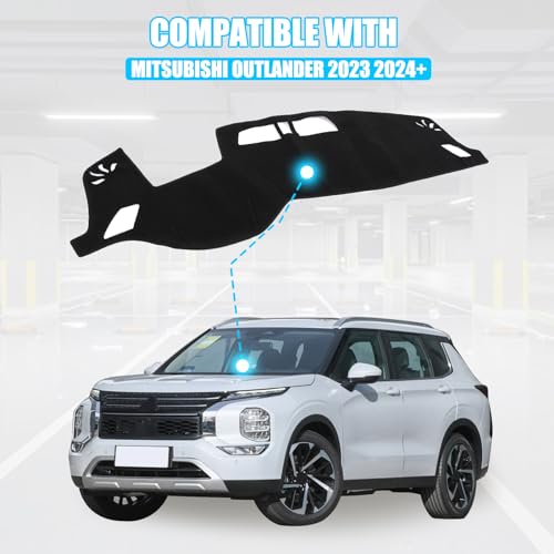 LLKUANG Dash Cover Mat Dashboard Mat Compatible with Mitsubishi Outlander 2023 2024 2025,Polyester Car Dashboard Cover Sun Shade Pad,Anti-Slip Dash Board Pad Accessories - Image 2