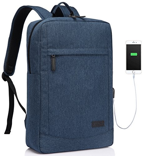 VASCHY Business Laptop Backpack for 17 inch Computer With Built-in Charging Cable USB Port Lightweight Rucksack - Image 1