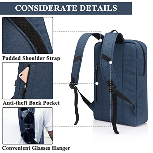 VASCHY Business Laptop Backpack for 17 inch Computer With Built-in Charging Cable USB Port Lightweight Rucksack - Image 5