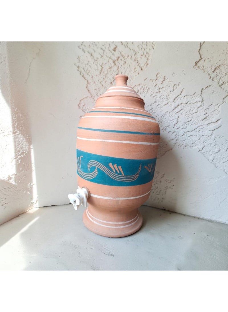 color zone pottery A 6-liter earthenware jar with a uniquely colored tap – handmade from natural clay - Image 2