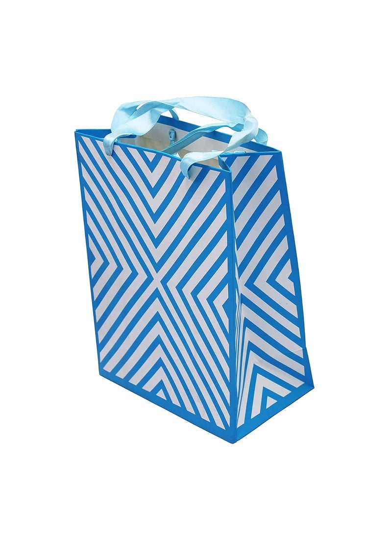 iLife - iLife Gift Bags 17.7 * 10 * 23CM - 12 Pcs Paper Bags with Handles Bulk, Shopping Bags Retail Bags Paper Gift Bags (Blue) - Image 1
