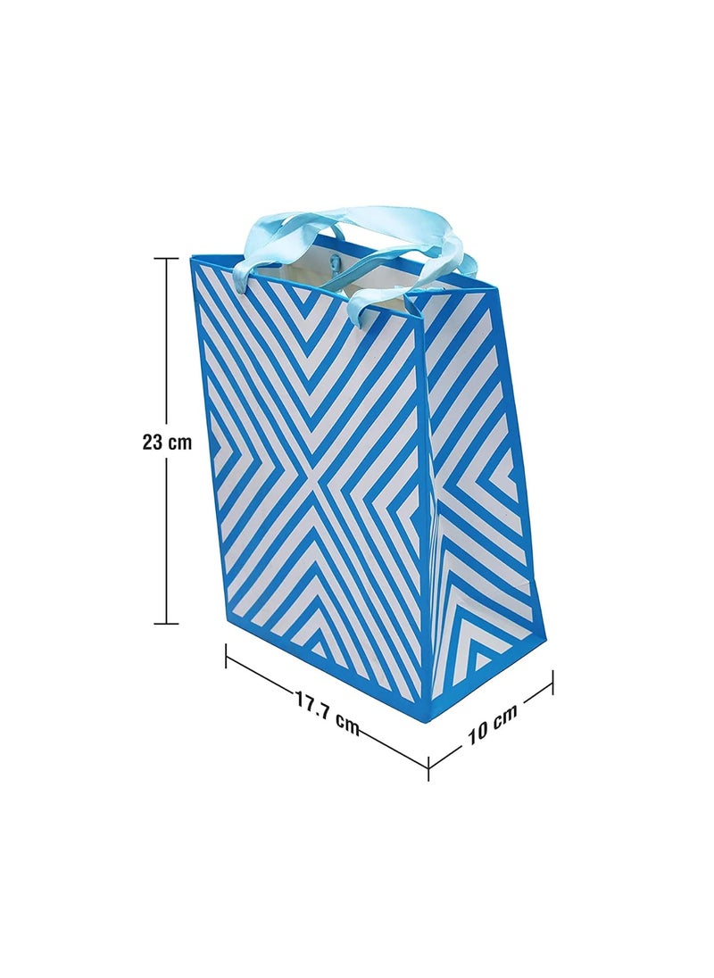 iLife - iLife Gift Bags 17.7 * 10 * 23CM - 12 Pcs Paper Bags with Handles Bulk, Shopping Bags Retail Bags Paper Gift Bags (Blue) - Image 1
