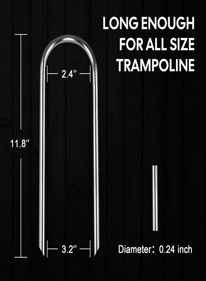 synoratory Trampolines Wind Stakes Heavy Duty U Type Sharp Ends Safety 12inch Ground Anchor Galvanized Steel for Soccer Goals, Camping Tents and Huge Garden Decoration (Trampoline Anchors 8pcs) - Image 3