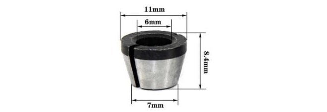 THS Carbon Steel 1/4 Collet Trimmer Cone (6 mm and 6.35 mm and 8mm) - Pack of 3 Pieces - Image 2