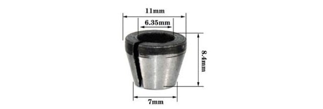 THS Carbon Steel 1/4 Collet Trimmer Cone (6 mm and 6.35 mm and 8mm) - Pack of 3 Pieces - Image 3