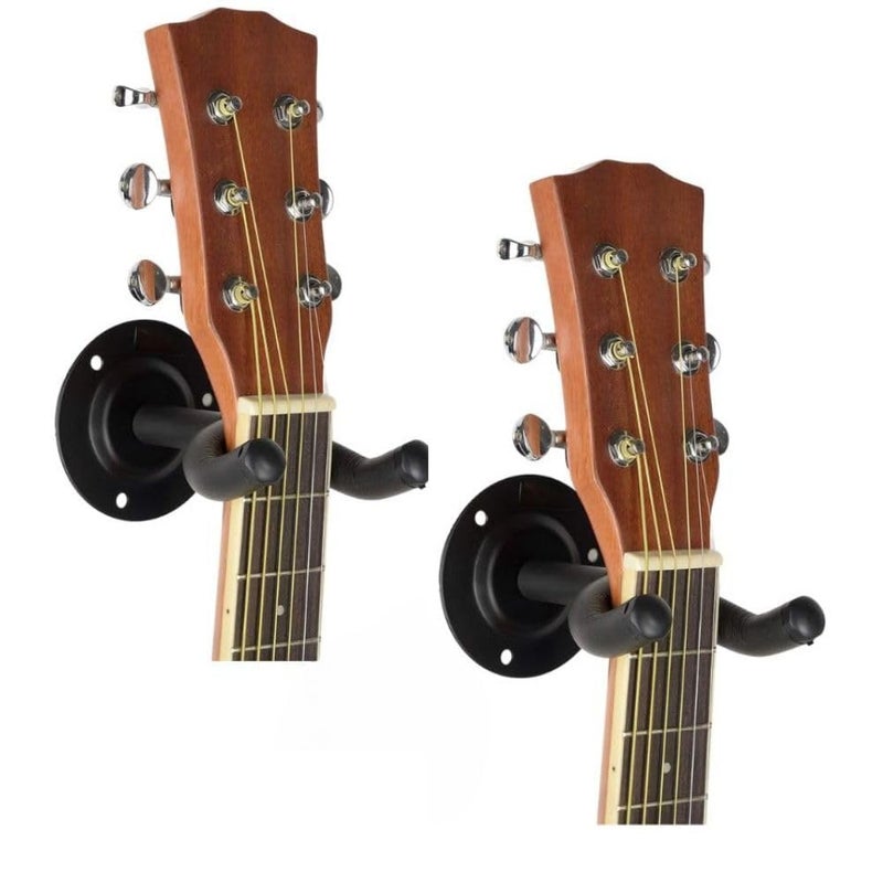 TechBlaze Guitar Stand Wall Mount, Metal Body Guitar Display Bracket Hanger Hook Guitar Holder Stand for Bass Electric Acoustic Guitar & Ukulele Hanger - Pack of 2 - Image 1