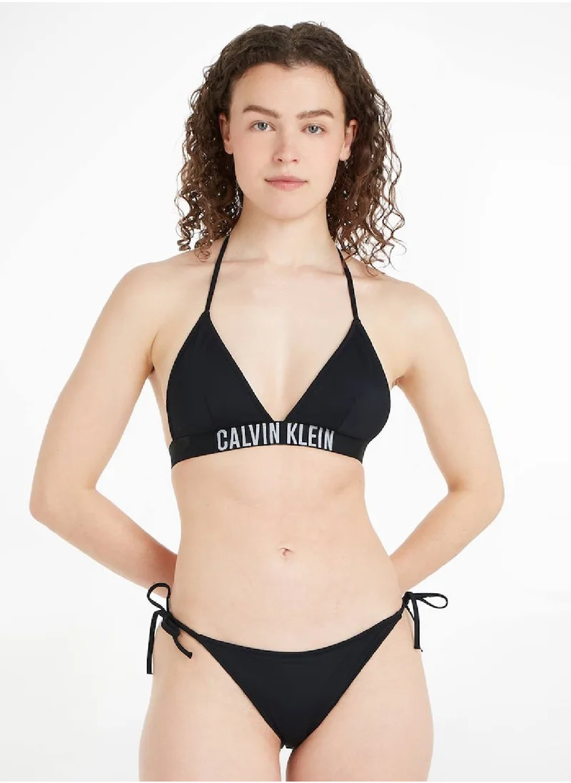 CALVIN KLEIN Calvin Klein Women's Bikini Bottom - String Side - Swimwear - Polyamide , Black