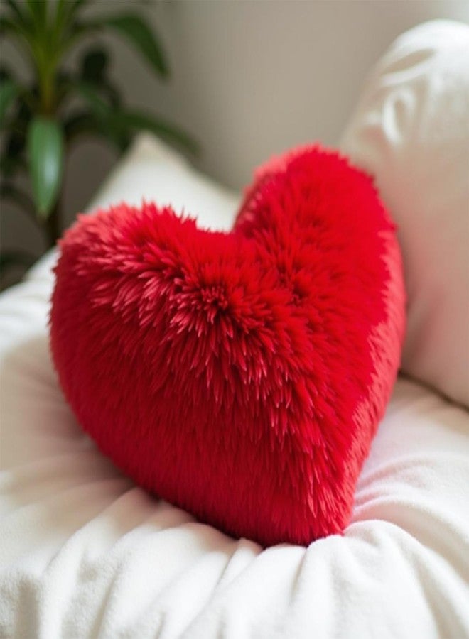 HAPPY BRO Red Heart Shaped Cushion - Valentine’s Day Romantic Gift for Girlfriend, Wife, Husband | Soft Plush Pillow Soft Decorative Love Cushion - Image 1