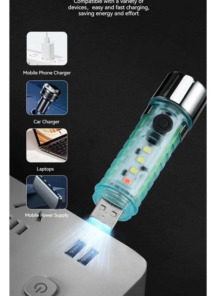 BarkoFix LED USB Rechargeable Ultra Powerful Flashlight Waterproof Flashing Red Light Magnet Camping Lantern  - Image 2