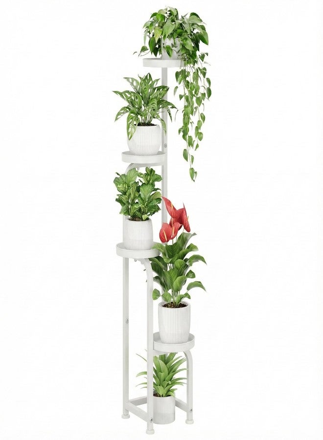 Bamworld Corner Plant Stand Indoor Outdoor, Tall Metal Flower Pot Stands for Multiple Plants, 4 Tier White Heavy Duty Plant Shelf for Patio Garden Balcony Living Room Bedroom(Patent Design) - Image 1