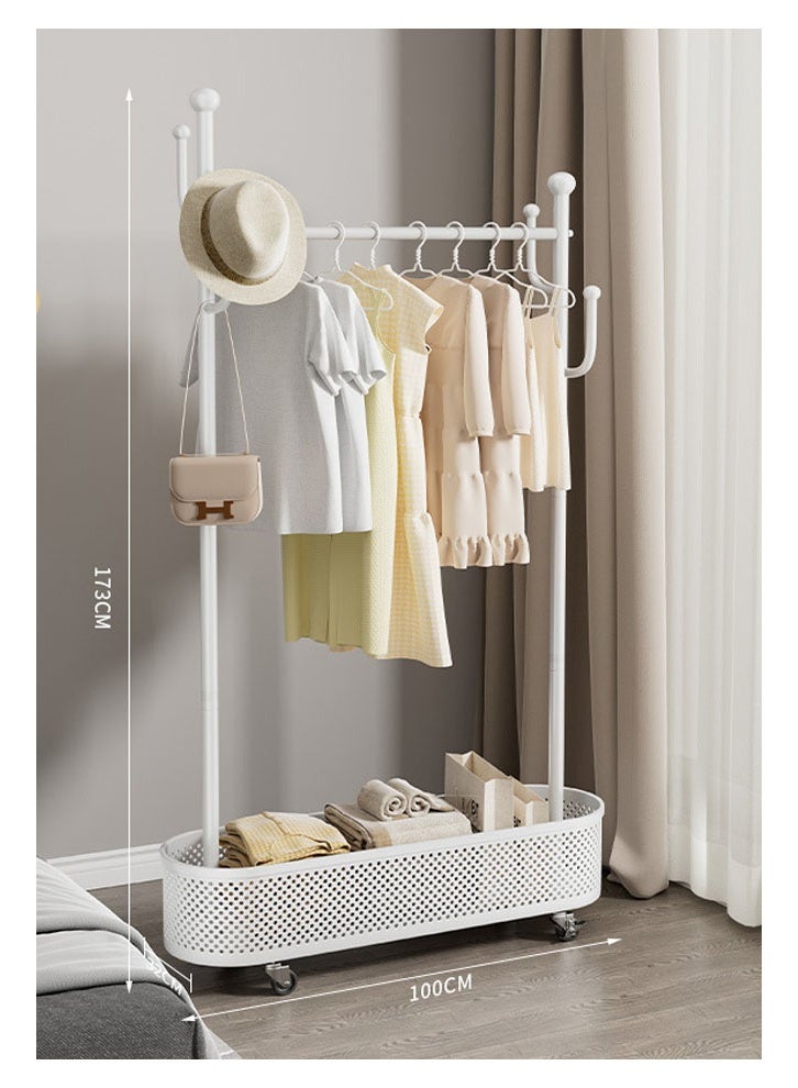keke Clothes Drying  style Bedroom  clothes basket hanger for Home room coat rack storage White 100cm - Image 1