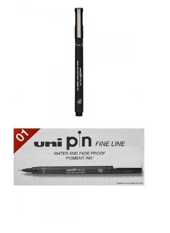 Uniball 12-Piece Unipin Fineliner Pen 0.1mm Tip Black Ink  - Image 1