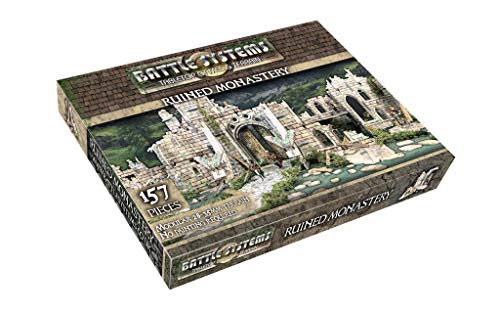Battle Systems Modular Fantasy Scenery Perfect for Roleplaying and Wargames Multi Level Tabletop Terrain for 28mm Miniatures Colour Printed Model Diorama DND Warhammer Ruined Monastery - Image 1