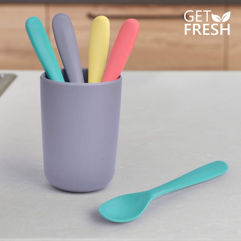 GET FRESH Bamboo Kids Spoons Set - 4-Pack Colorful Cutlery for Everyday Use - Reusable Fiber Utensils for Daily Mealtime - Large Spoons for Toddlers and School Children - Image 4