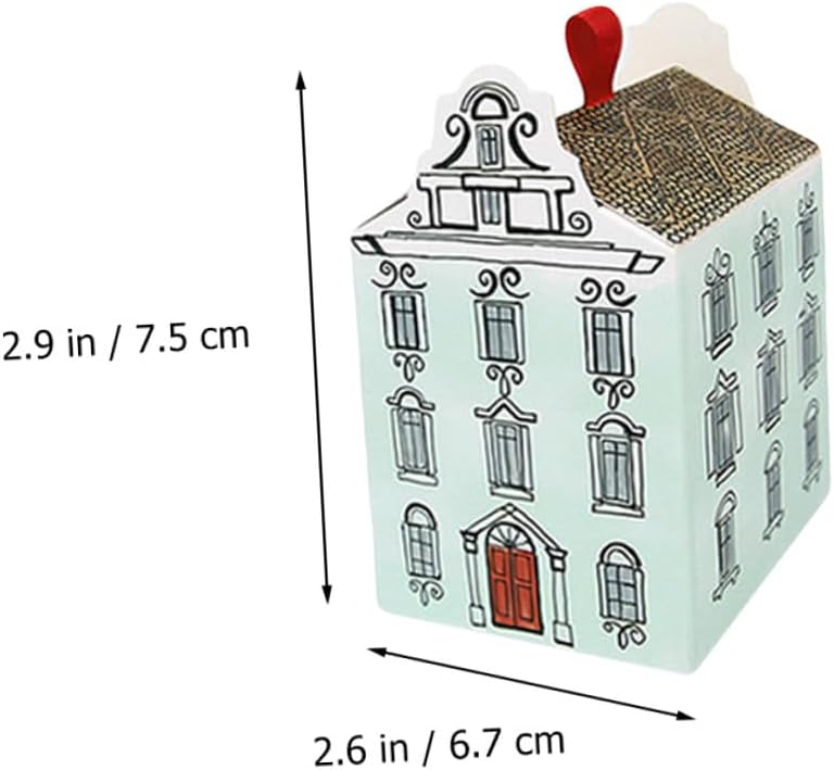 DIYEAH 50pcs Paper Wedding Candy Boxes House Shape Cookie Boxes Paper Gift for Wedding Party Favor Packaging - Image 2