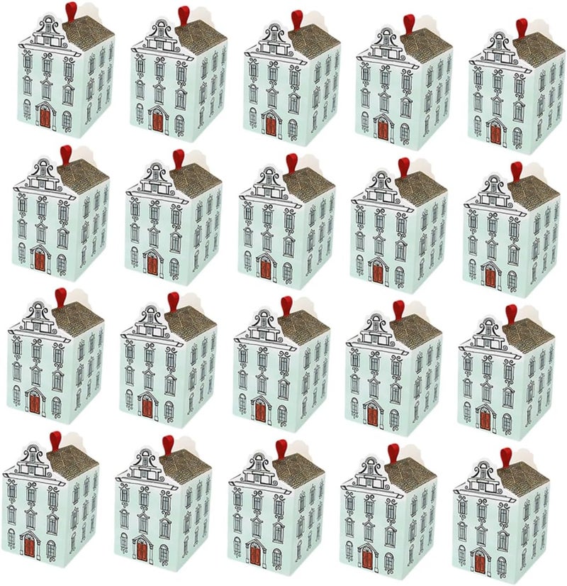DIYEAH 50pcs Paper Wedding Candy Boxes House Shape Cookie Boxes Paper Gift for Wedding Party Favor Packaging - Image 1