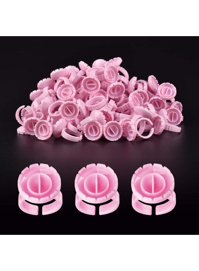 MEKK Glue Rings 100Pcs Glue Rings For Eyelash Extension Lash Extension Supplies Disposable Lash Extension Supplies Fanning Blossom Cups For Eyelash Extension(Pink)… - Image 1