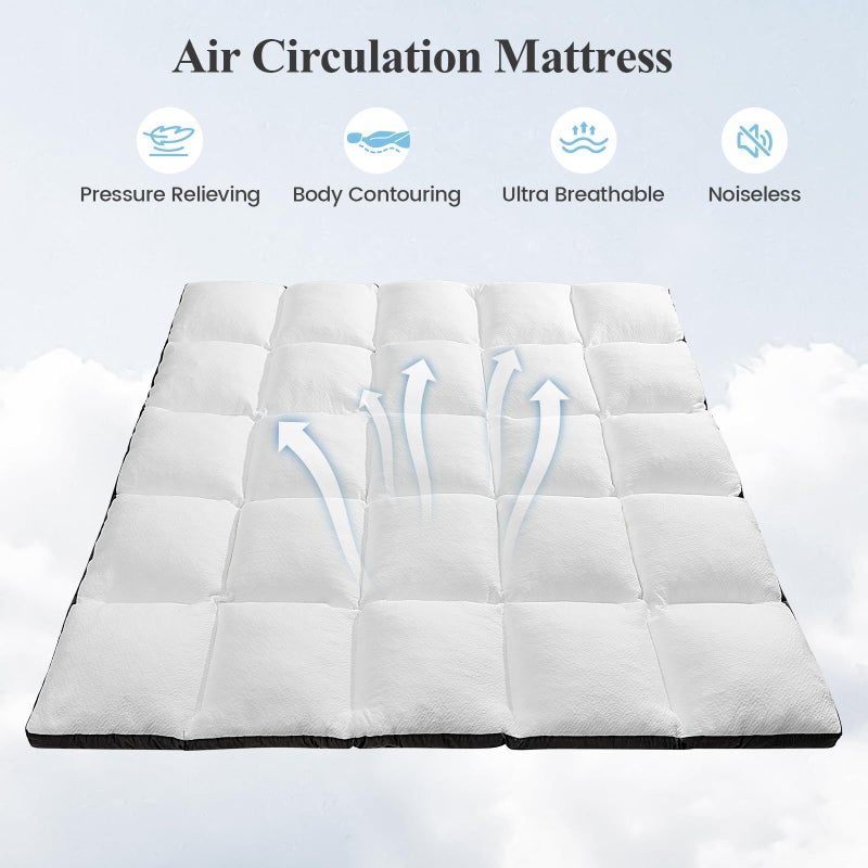 Rainmr Shredded Memory Foam Pillow Top Mattress Topper, 2000GSM Plush Bed Pad for Back Pain Relief, Soft Mattress Topper Twin Size - Image 5