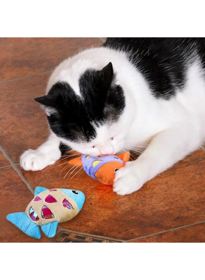 Andiker Andiker Cat Catnip Toys, 2pcs Small Cat Fish Toys with Crinkle Shine Ring Paper to Make Sound to Catch Your Cats Eyes and for Your Cats to Chew and Catch Interactive Cat Toys for Indoor Cat (2pc)  - Image 3