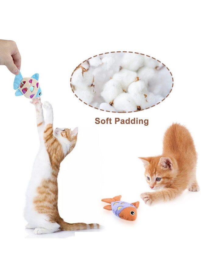 Andiker Andiker Cat Catnip Toys, 2pcs Small Cat Fish Toys with Crinkle Shine Ring Paper to Make Sound to Catch Your Cats Eyes and for Your Cats to Chew and Catch Interactive Cat Toys for Indoor Cat (2pc)  - Image 2