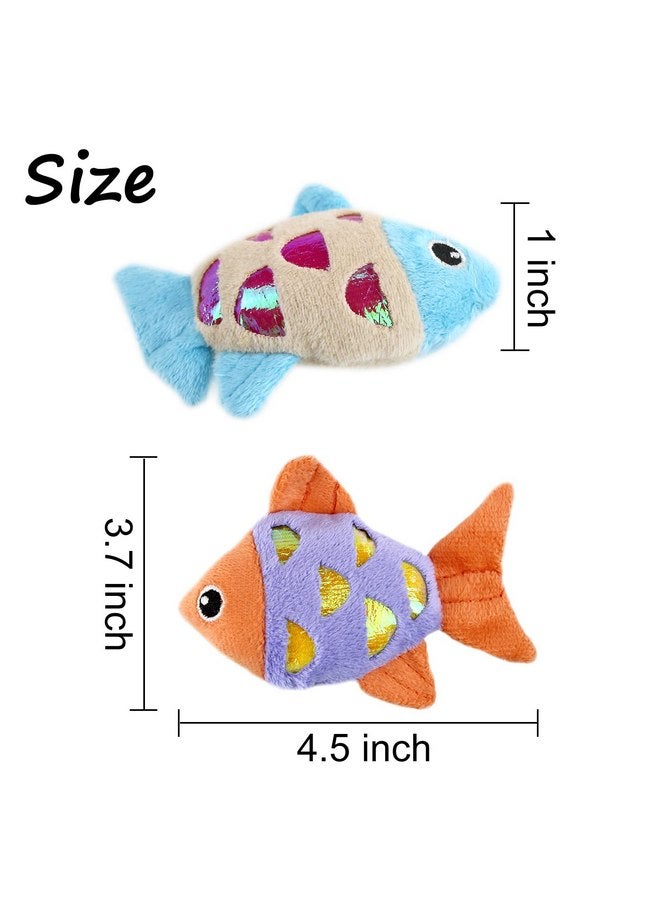 Andiker Andiker Cat Catnip Toys, 2pcs Small Cat Fish Toys with Crinkle Shine Ring Paper to Make Sound to Catch Your Cats Eyes and for Your Cats to Chew and Catch Interactive Cat Toys for Indoor Cat (2pc)  - Image 5