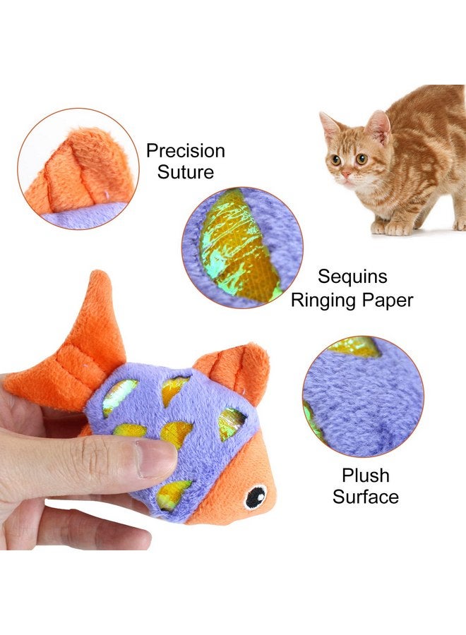 Andiker Andiker Cat Catnip Toys, 2pcs Small Cat Fish Toys with Crinkle Shine Ring Paper to Make Sound to Catch Your Cats Eyes and for Your Cats to Chew and Catch Interactive Cat Toys for Indoor Cat (2pc)  - Image 4
